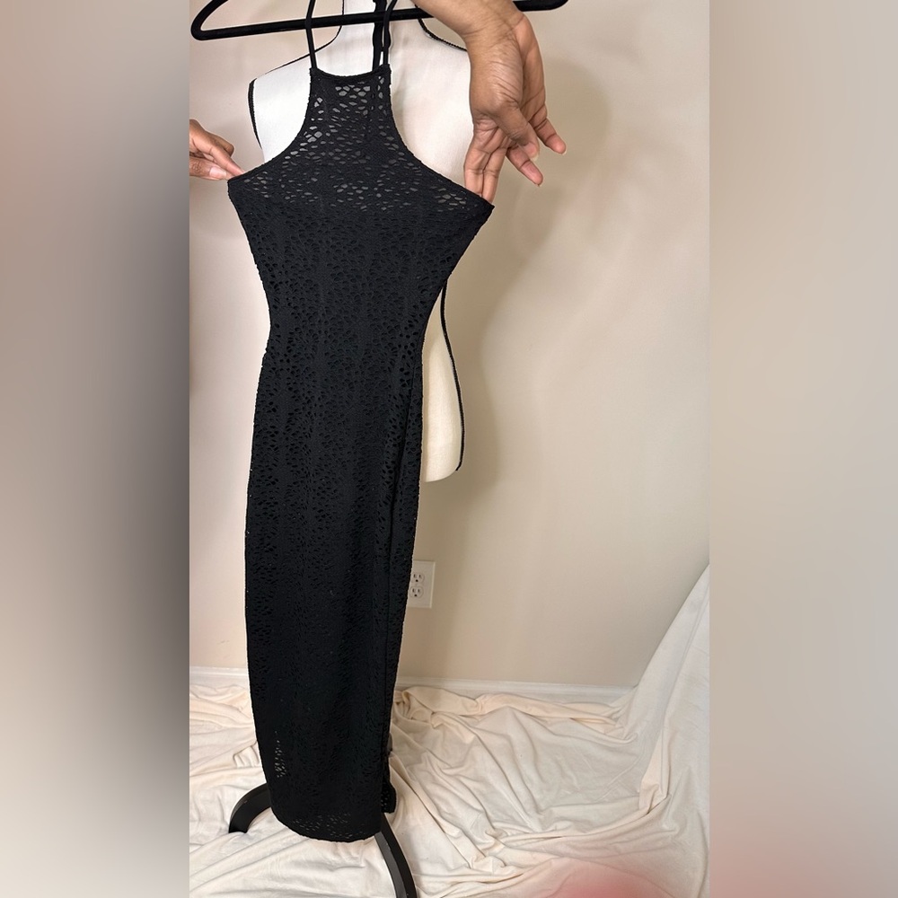 NAKED WARDROBE Black Lace Dress‎ Sz XS NWT (A0028 B3)